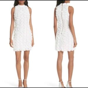 Ted Baker White Ruffle Shift Serilda Dress Size 2